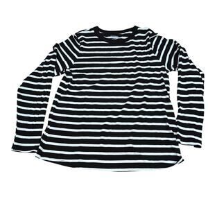 Old Navy EveryWear Long-Sleeve T-Shirt Black White Womens Plus Size 2X
